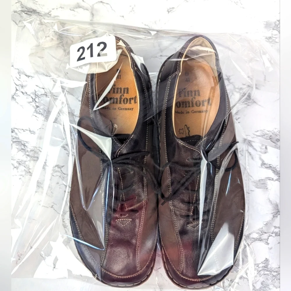 Finn Comfort Size 41 D Oxford Tie Shoes In Brown Made In Germany